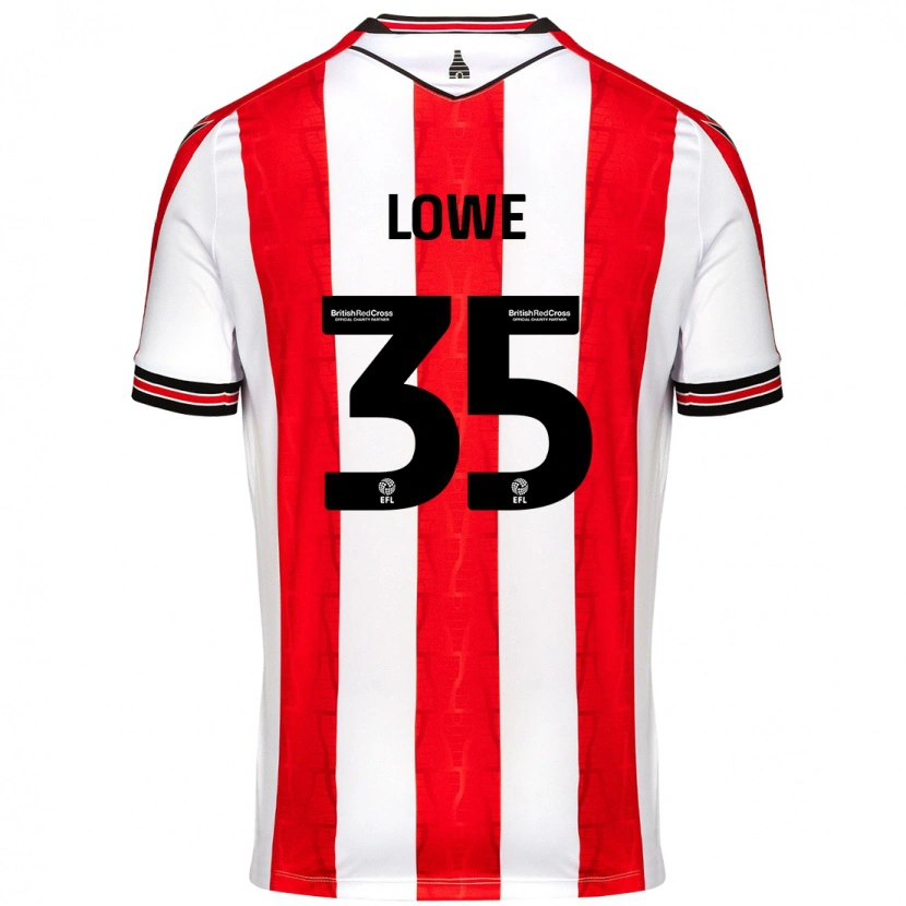 Danxen Mujer Camiseta Nathan Lowe #35 Rojo Blanco 1ª Equipación 2024/25 La Camisa