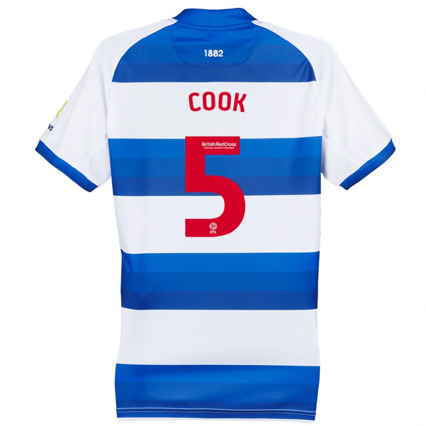 Danxen Mujer Camiseta Steve Cook #5 Blanco Azul 1ª Equipación 2024/25 La Camisa