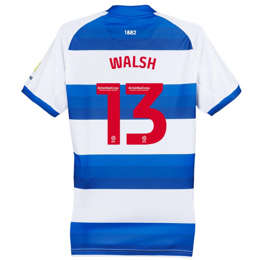 Danxen Mujer Camiseta Joe Walsh #13 Blanco Azul 1ª Equipación 2024/25 La Camisa