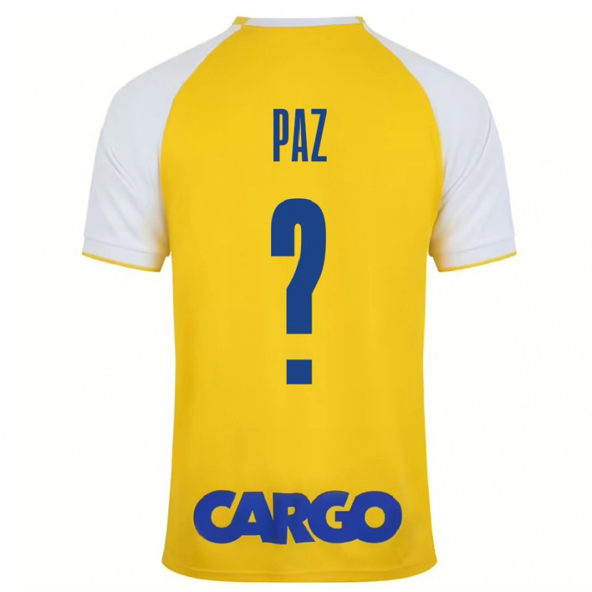 Danxen Mujer Camiseta Jonathan Paz #0 Amarillo Blanco 1ª Equipación 2024/25 La Camisa