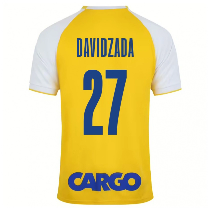 Danxen Mujer Camiseta Ofir Davidzada #27 Amarillo Blanco 1ª Equipación 2024/25 La Camisa