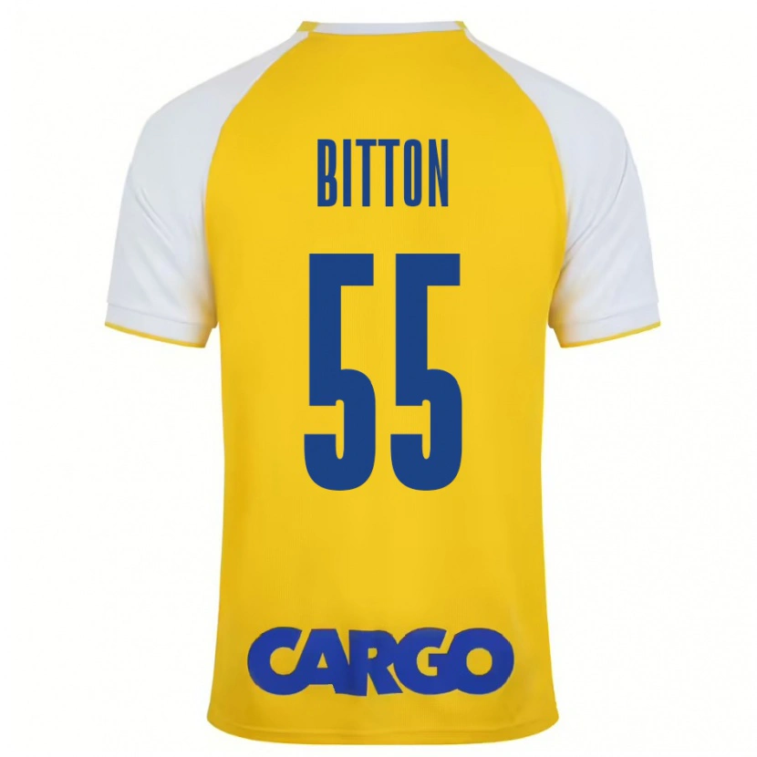 Danxen Mujer Camiseta Nir Bitton #55 Amarillo Blanco 1ª Equipación 2024/25 La Camisa