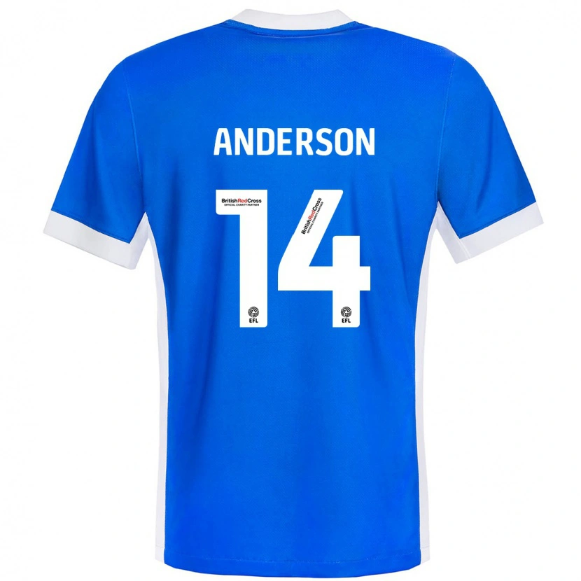 Danxen Mujer Camiseta Keshi Anderson #14 Azul Blanco 1ª Equipación 2024/25 La Camisa