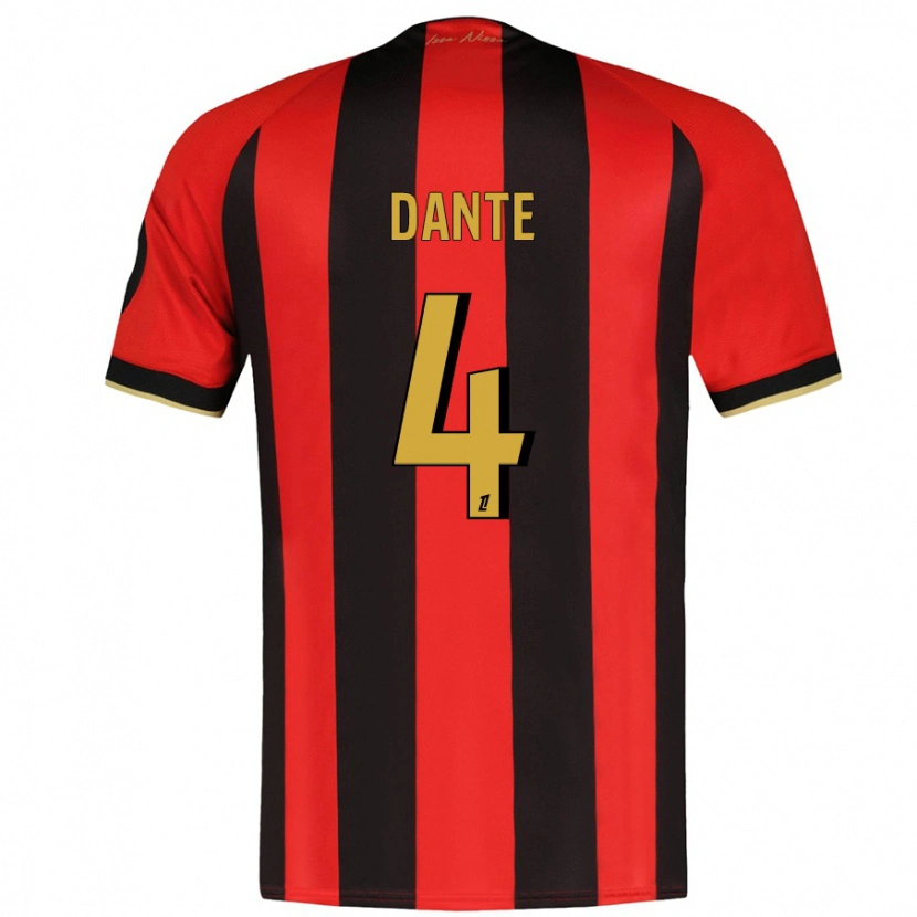 Danxen Mujer Camiseta Dante #4 Rojo Negro 1ª Equipación 2024/25 La Camisa