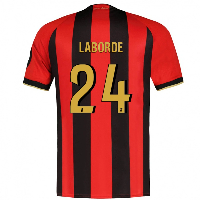 Danxen Mujer Camiseta Gaëtan Laborde #24 Rojo Negro 1ª Equipación 2024/25 La Camisa