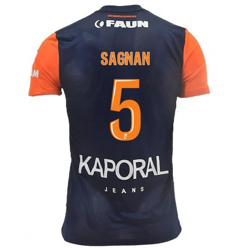 Danxen Mujer Camiseta Modibo Sagnan #5 Azul Marino Naranja 1ª Equipación 2024/25 La Camisa