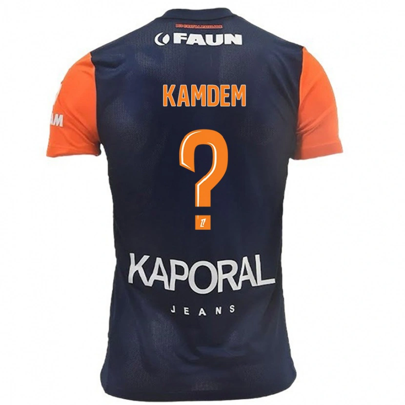 Danxen Mujer Camiseta Kevin Kamdem #0 Azul Marino Naranja 1ª Equipación 2024/25 La Camisa