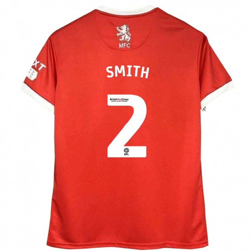 Danxen Mujer Camiseta Tommy Smith #2 Rojo Blanco 1ª Equipación 2024/25 La Camisa