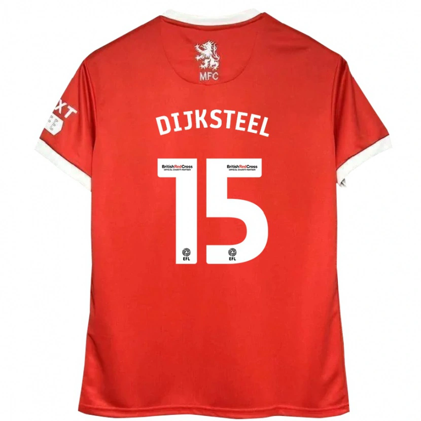 Danxen Mujer Camiseta Anfernee Dijksteel #15 Rojo Blanco 1ª Equipación 2024/25 La Camisa