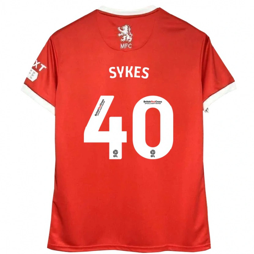 Danxen Mujer Camiseta Cain Sykes #40 Rojo Blanco 1ª Equipación 2024/25 La Camisa