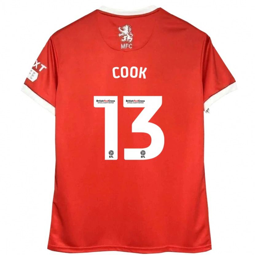 Danxen Mujer Camiseta Ruby Cook #13 Rojo Blanco 1ª Equipación 2024/25 La Camisa