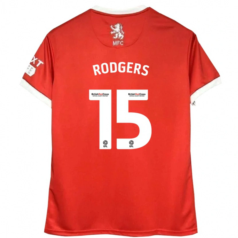 Danxen Mujer Camiseta Amber Rodgers #15 Rojo Blanco 1ª Equipación 2024/25 La Camisa
