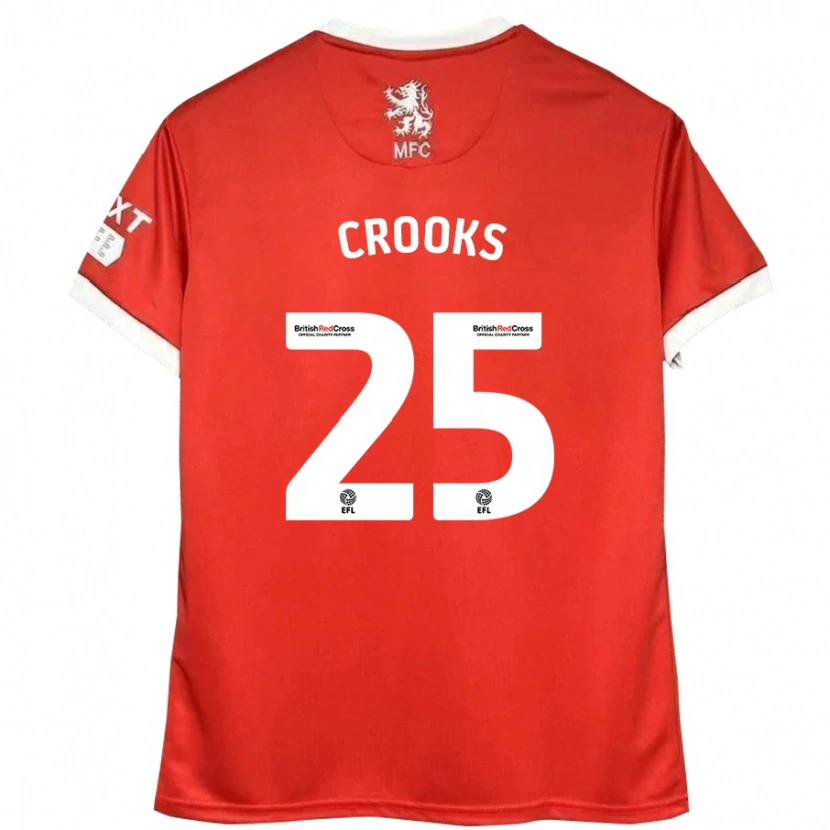 Danxen Mujer Camiseta Matt Crooks #25 Rojo Blanco 1ª Equipación 2024/25 La Camisa