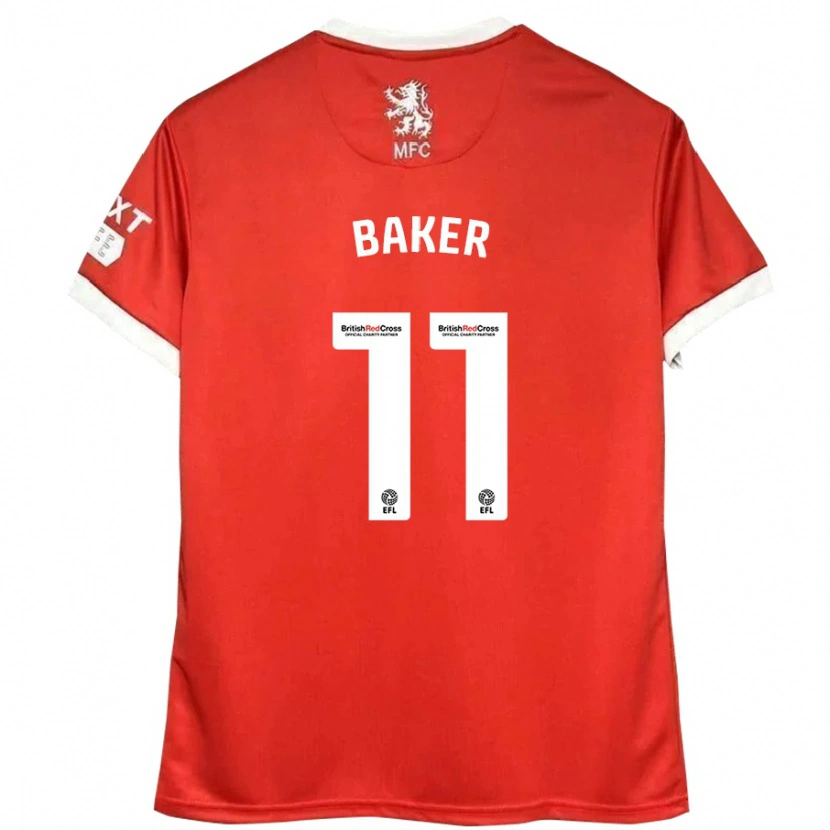 Danxen Mujer Camiseta Ella Baker #11 Rojo Blanco 1ª Equipación 2024/25 La Camisa