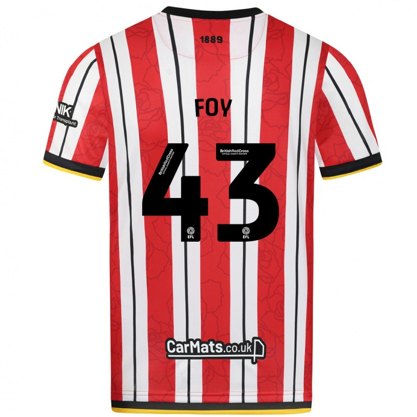 Danxen Mujer Camiseta Gus Foy #43 Rojo Blanco Rayas 1ª Equipación 2024/25 La Camisa