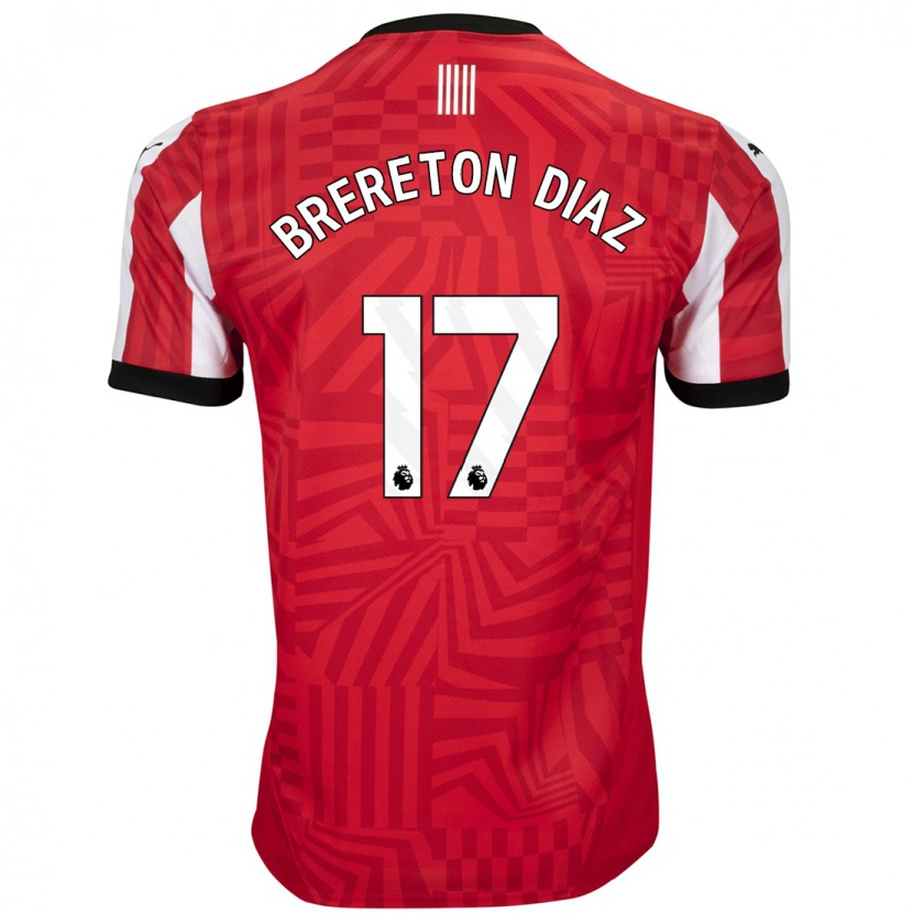 Danxen Mujer Camiseta Ben Brereton Díaz #17 Rojo Blanco 1ª Equipación 2024/25 La Camisa
