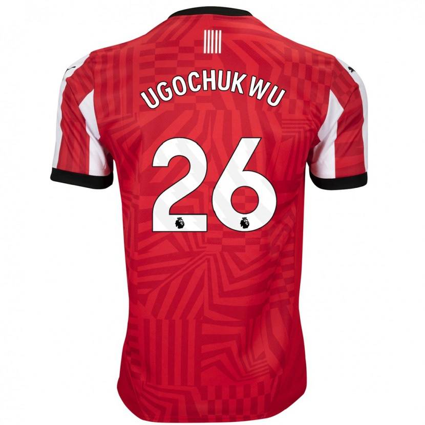 Danxen Mujer Camiseta Lesley Ugochukwu #26 Rojo Blanco 1ª Equipación 2024/25 La Camisa