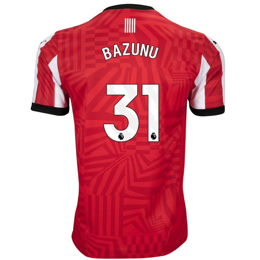 Danxen Mujer Camiseta Gavin Bazunu #31 Rojo Blanco 1ª Equipación 2024/25 La Camisa