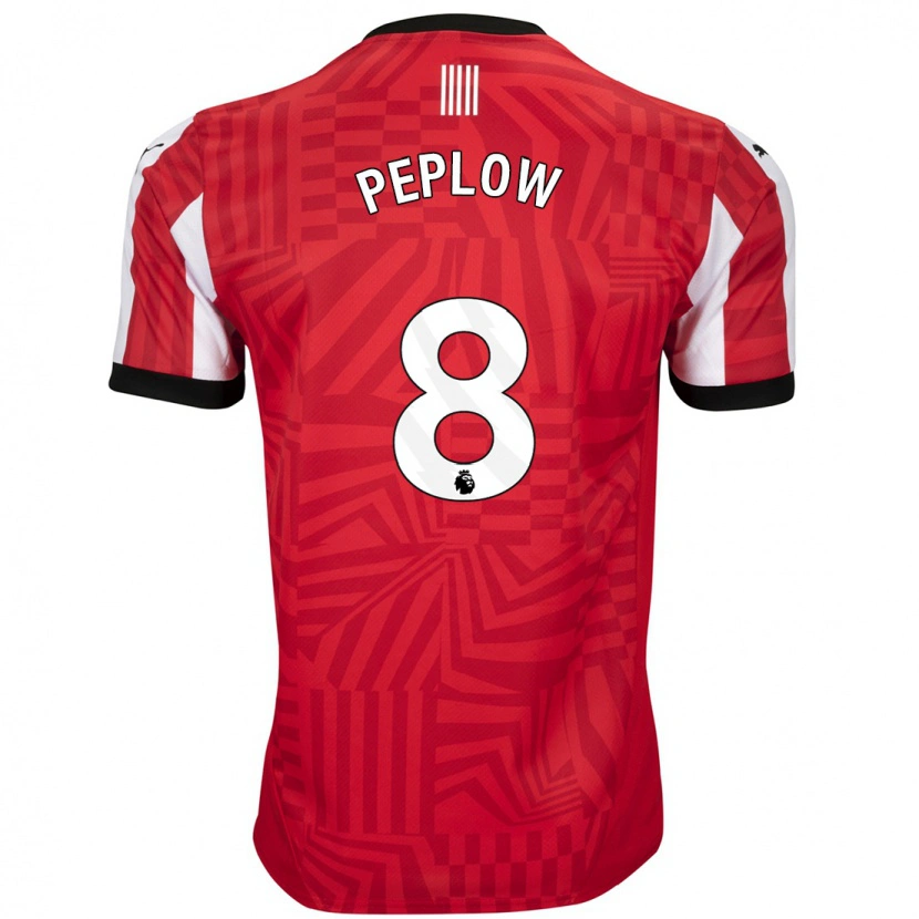Danxen Mujer Camiseta Chloe Peplow #8 Rojo Blanco 1ª Equipación 2024/25 La Camisa