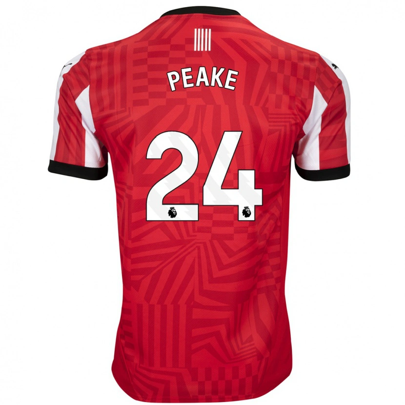 Danxen Mujer Camiseta Paige Peake #24 Rojo Blanco 1ª Equipación 2024/25 La Camisa