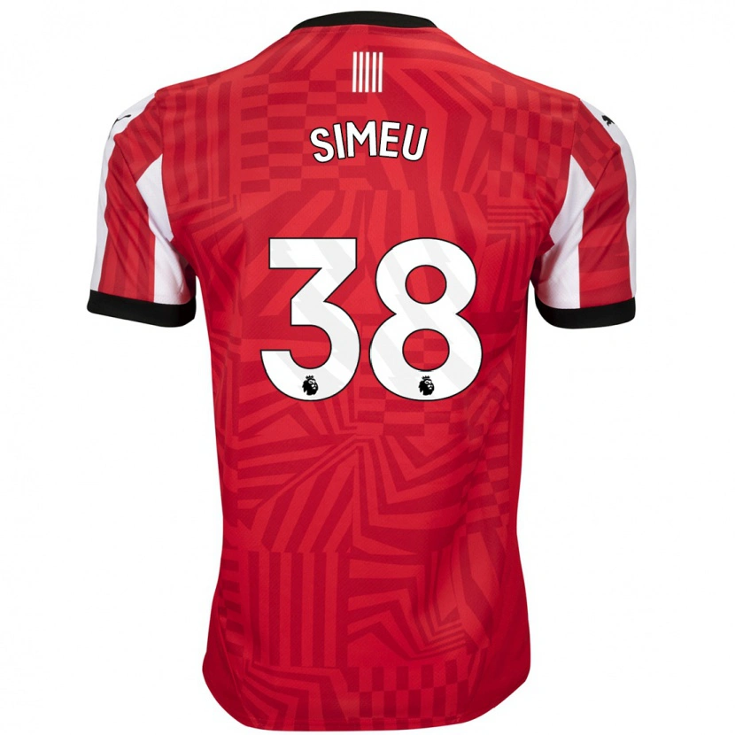 Danxen Mujer Camiseta Dynel Simeu #38 Rojo Blanco 1ª Equipación 2024/25 La Camisa