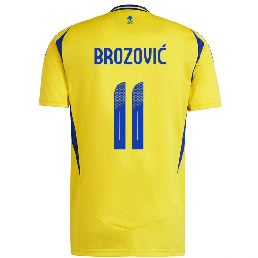 Danxen Mujer Camiseta Marcelo Brozovic #11 Amarillo Azul 1ª Equipación 2024/25 La Camisa