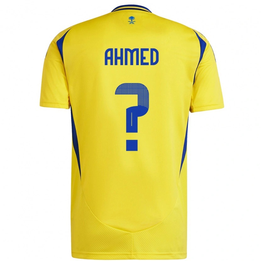 Danxen Mujer Camiseta Al Anood Ahmed #0 Amarillo Azul 1ª Equipación 2024/25 La Camisa
