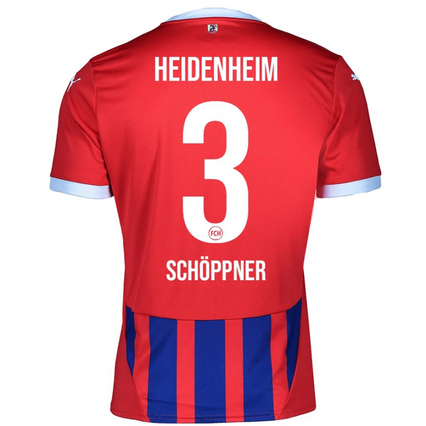 Danxen Mujer Camiseta Jan Schöppner #3 Rojo Azul 1ª Equipación 2024/25 La Camisa