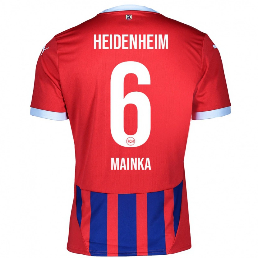 Danxen Mujer Camiseta Patrick Mainka #6 Rojo Azul 1ª Equipación 2024/25 La Camisa