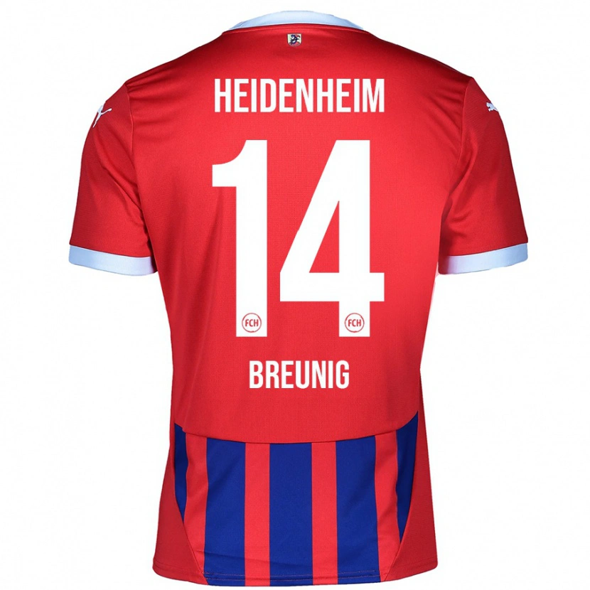 Danxen Mujer Camiseta Maximilian Breunig #14 Rojo Azul 1ª Equipación 2024/25 La Camisa