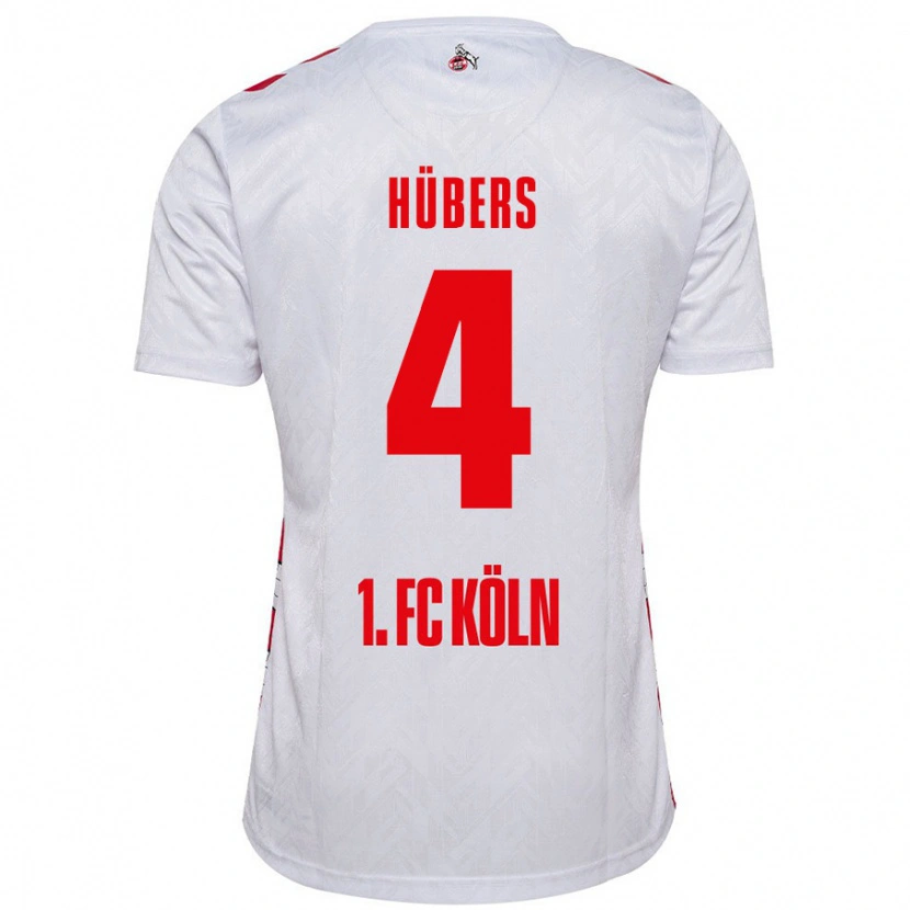 Danxen Mujer Camiseta Timo Hübers #4 Blanco Rojo 1ª Equipación 2024/25 La Camisa