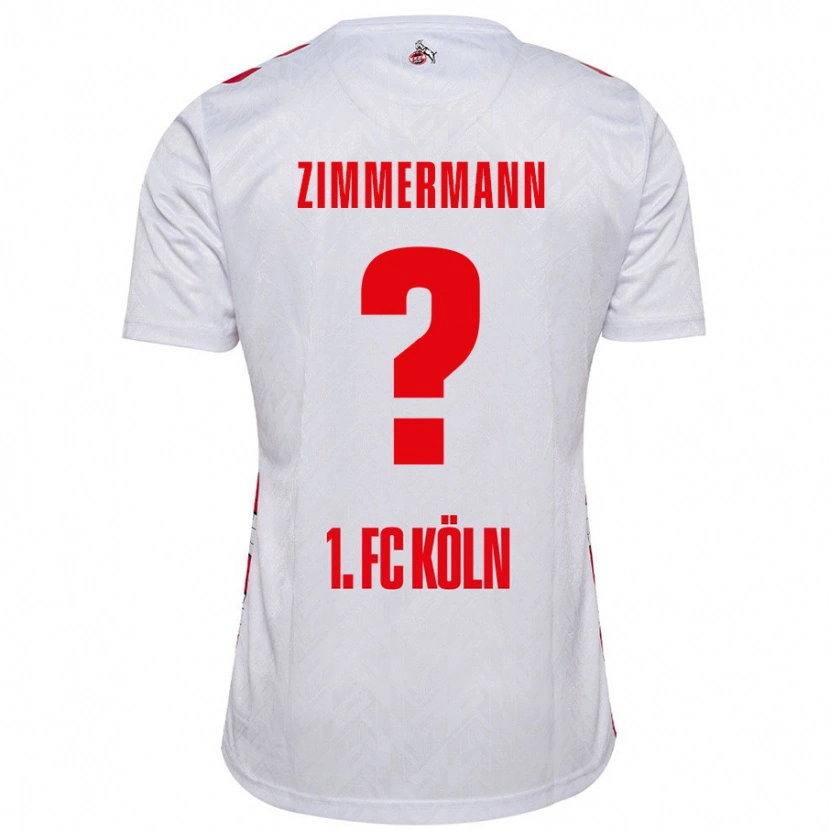 Danxen Mujer Camiseta Nick Zimmermann #0 Blanco Rojo 1ª Equipación 2024/25 La Camisa