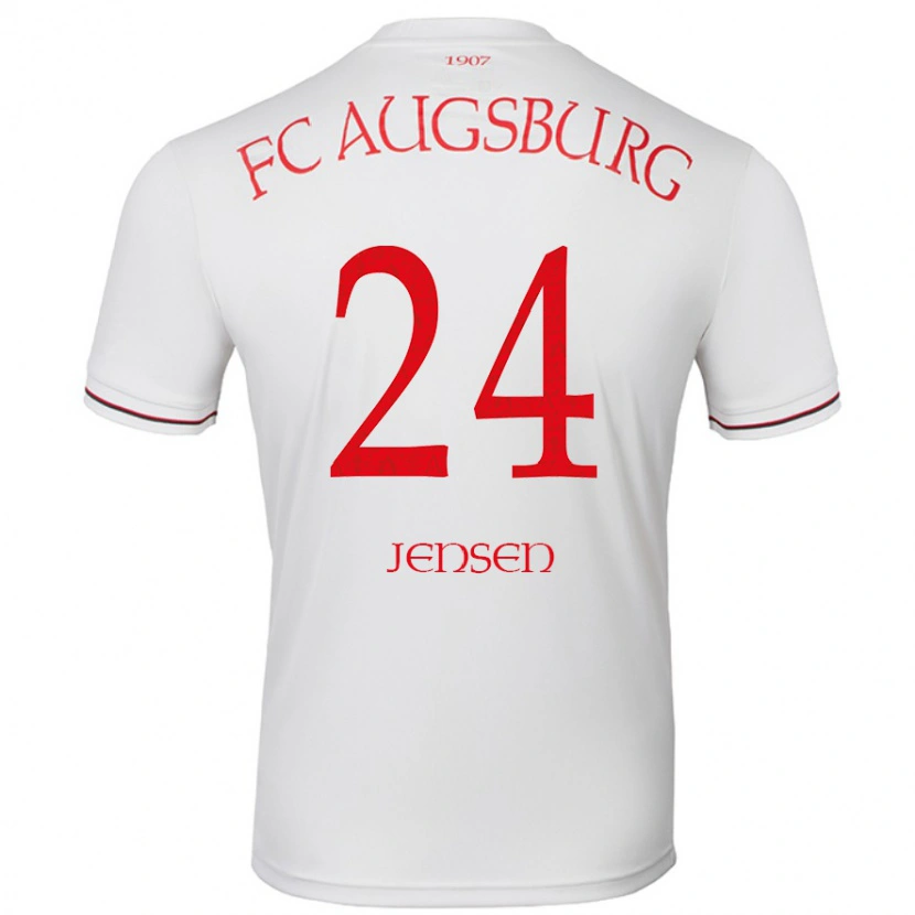 Danxen Mujer Camiseta Fredrik Jensen #24 Blanco 1ª Equipación 2024/25 La Camisa