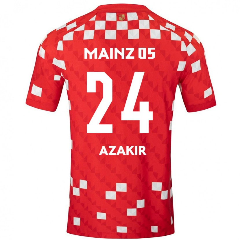 Danxen Mujer Camiseta Dennis Azakir #24 Blanco Rojo 1ª Equipación 2024/25 La Camisa