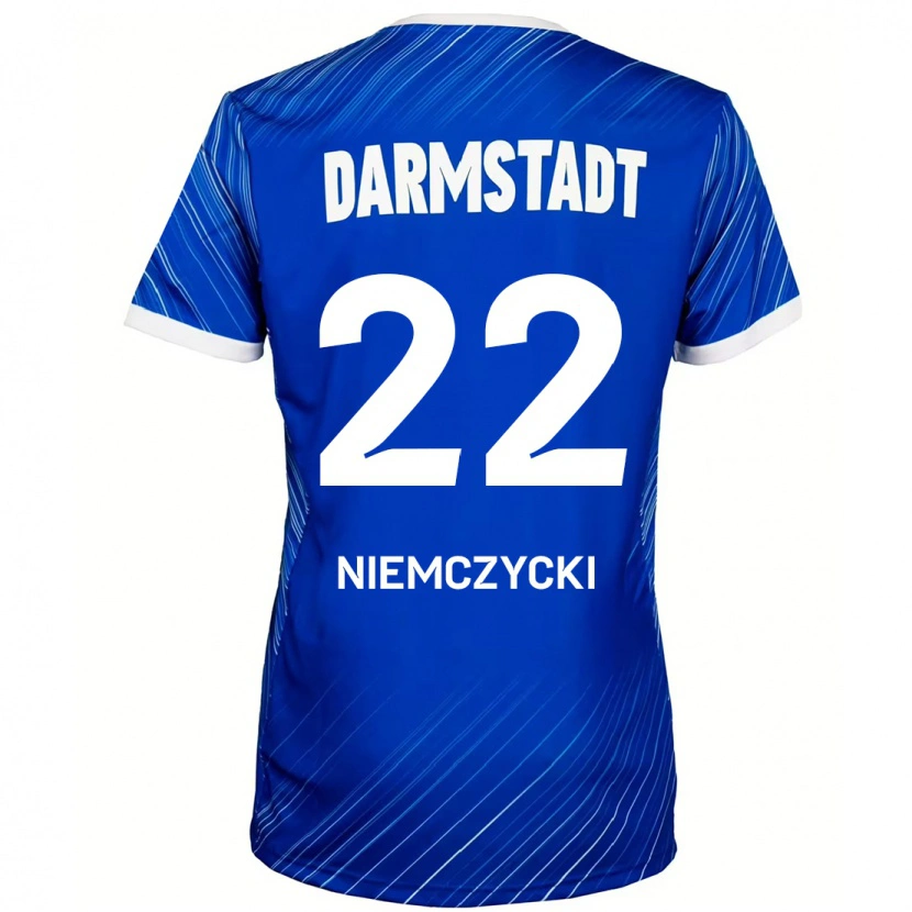 Danxen Mujer Camiseta Karol Niemczycki #22 Azul Blanco 1ª Equipación 2024/25 La Camisa