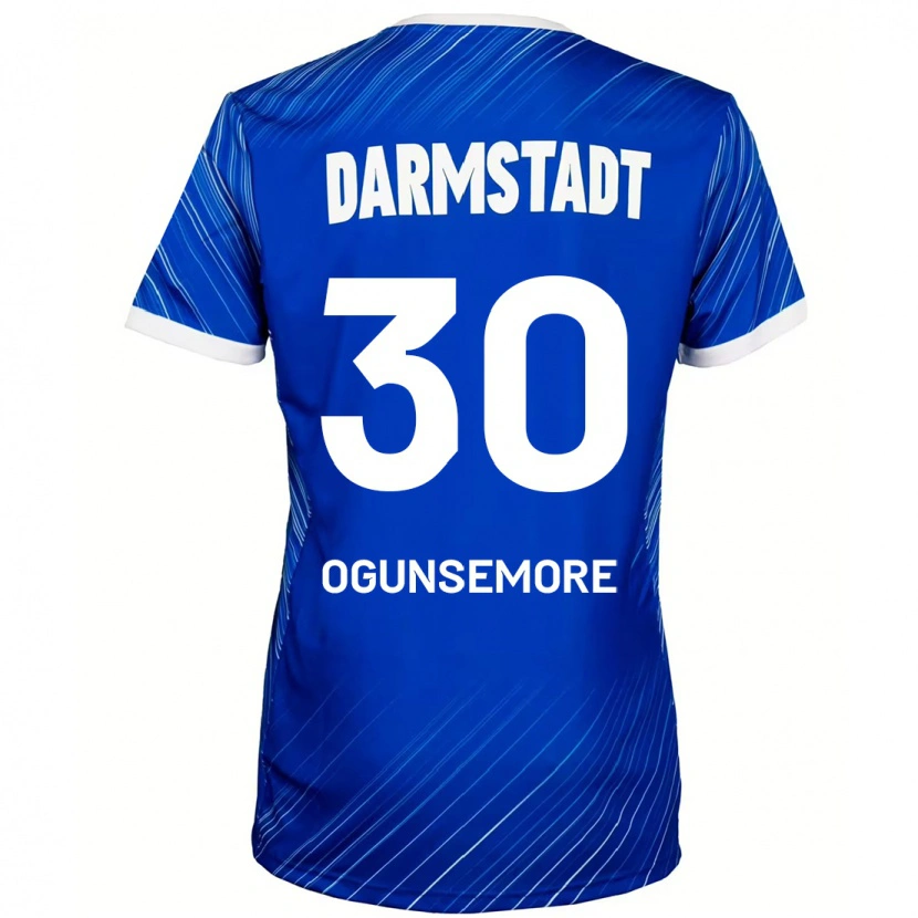 Danxen Mujer Camiseta Malakai Ogunsemore #30 Azul Blanco 1ª Equipación 2024/25 La Camisa