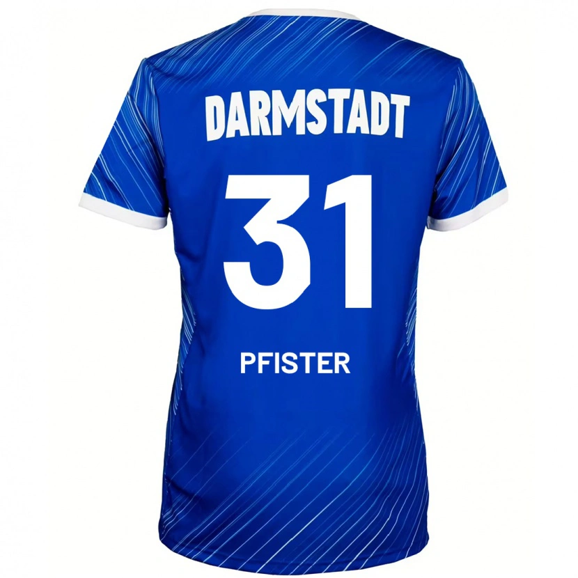 Danxen Mujer Camiseta Max Pfister #31 Azul Blanco 1ª Equipación 2024/25 La Camisa