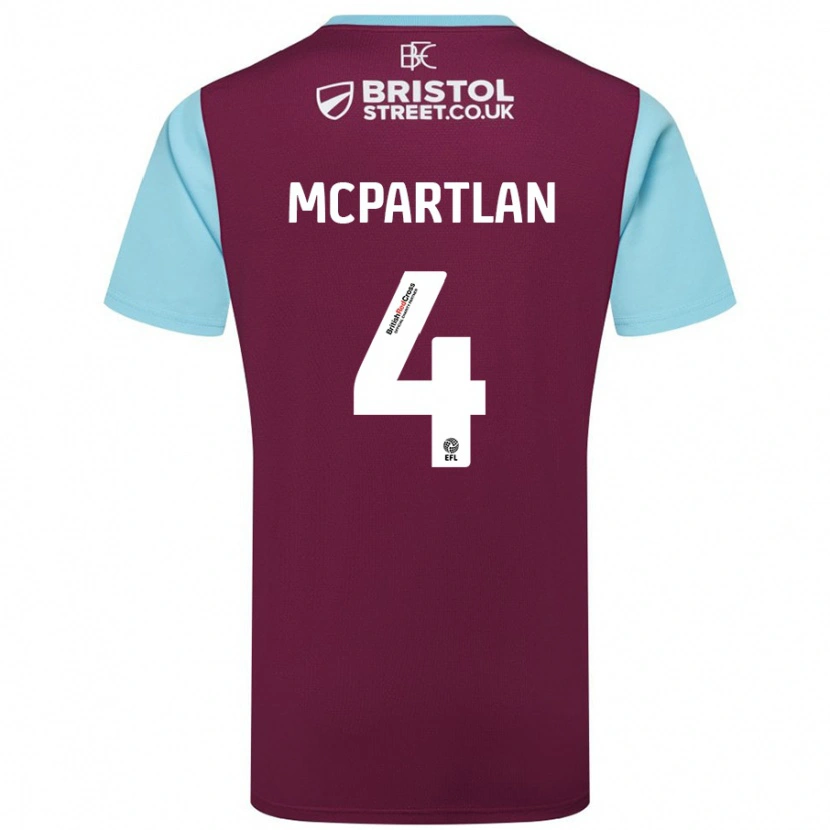 Danxen Mujer Camiseta Brenna Mcpartlan #4 Borgoña Azul Cielo 1ª Equipación 2024/25 La Camisa