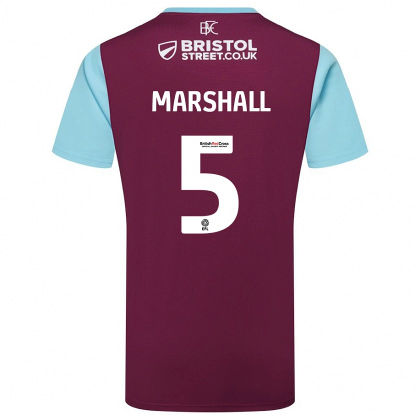 Danxen Mujer Camiseta Georgia Marshall #5 Borgoña Azul Cielo 1ª Equipación 2024/25 La Camisa