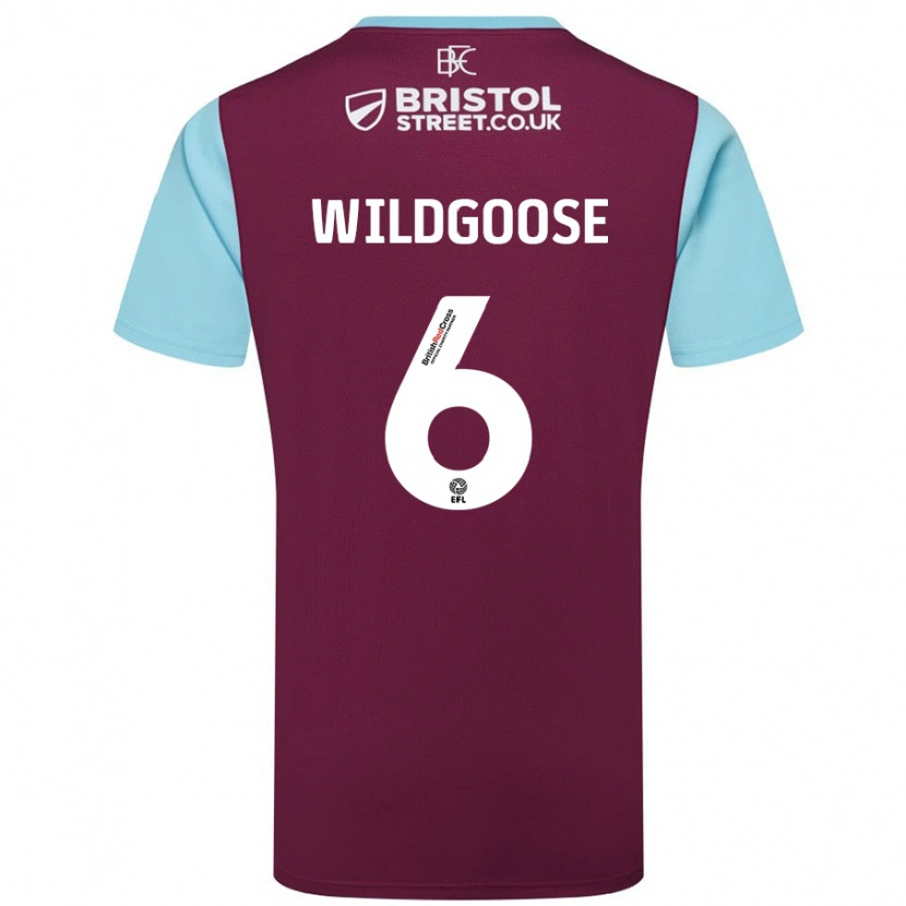 Danxen Mujer Camiseta Mikayla Wildgoose #6 Borgoña Azul Cielo 1ª Equipación 2024/25 La Camisa