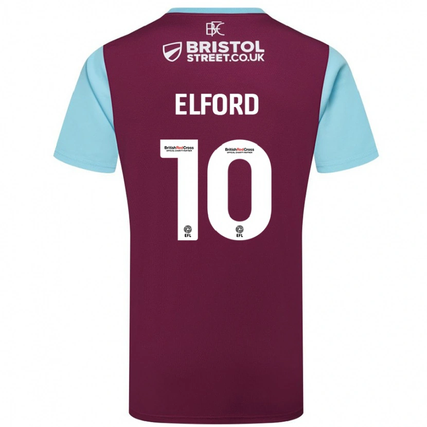 Danxen Mujer Camiseta Laura Elford #10 Borgoña Azul Cielo 1ª Equipación 2024/25 La Camisa