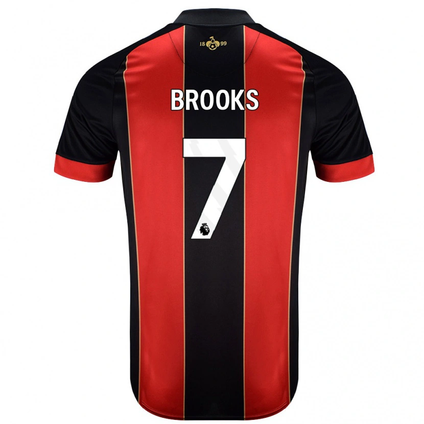 Danxen Mujer Camiseta David Brooks #7 Rojo Negro 1ª Equipación 2024/25 La Camisa
