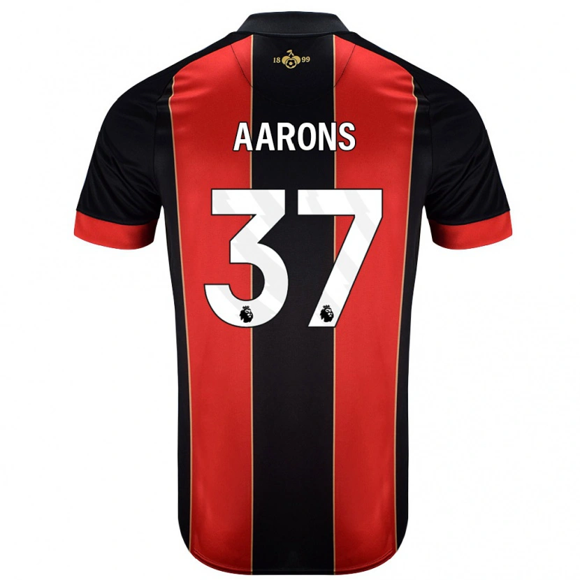 Danxen Mujer Camiseta Max Aarons #37 Rojo Negro 1ª Equipación 2024/25 La Camisa