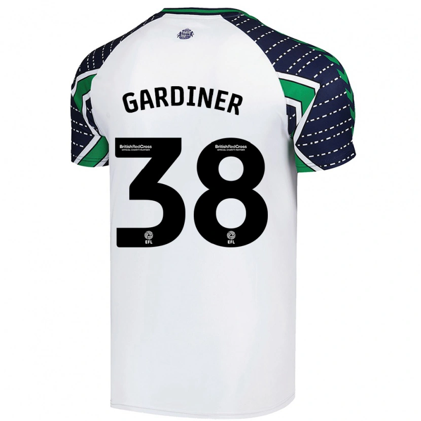 Danxen Mujer Camiseta Harry Gardiner #38 Blanco 2ª Equipación 2024/25 La Camisa