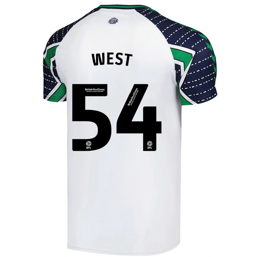 Danxen Mujer Camiseta Ella West #54 Blanco 2ª Equipación 2024/25 La Camisa