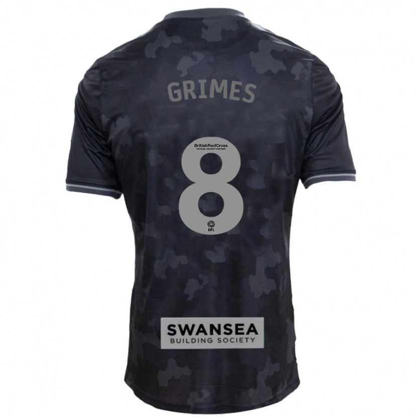 Danxen Mujer Camiseta Matt Grimes #8 Negro 2ª Equipación 2024/25 La Camisa
