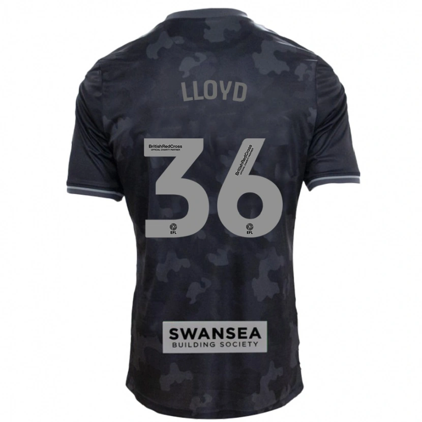 Danxen Mujer Camiseta Ben Lloyd #36 Negro 2ª Equipación 2024/25 La Camisa