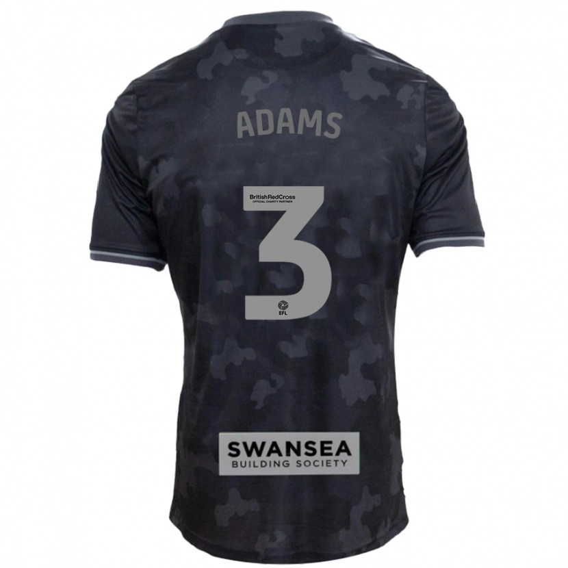 Danxen Mujer Camiseta Sarah Adams #3 Negro 2ª Equipación 2024/25 La Camisa