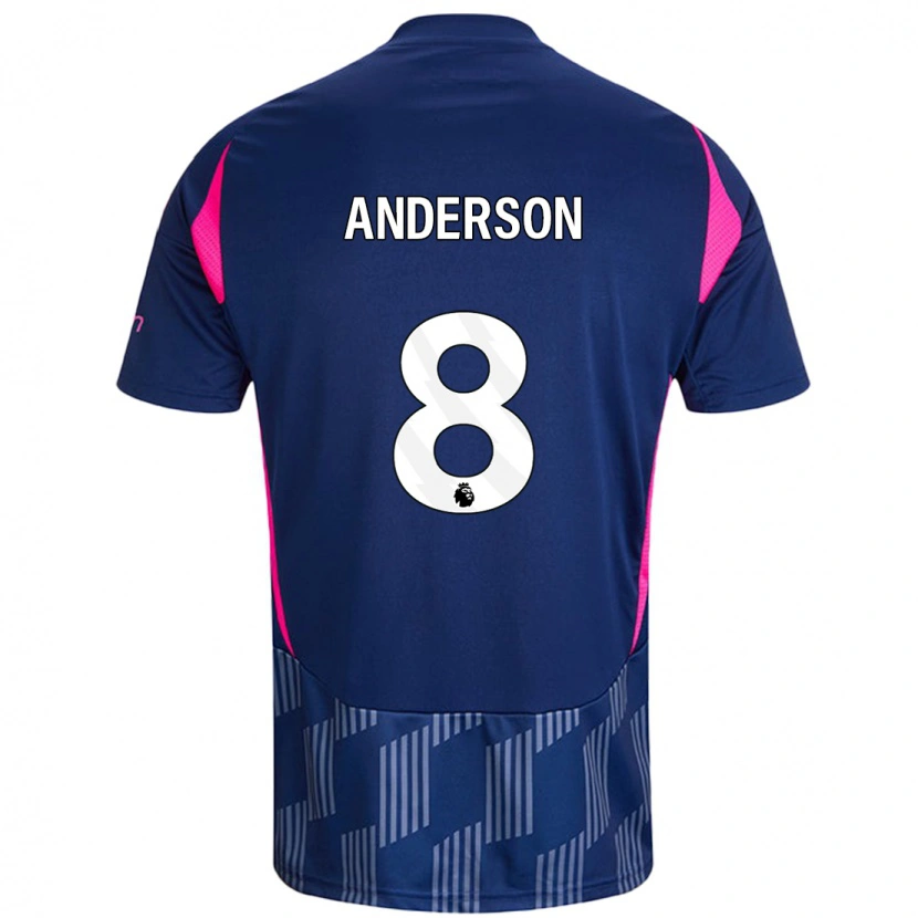 Danxen Mujer Camiseta Elliot Anderson #8 Azul Real Rosa 2ª Equipación 2024/25 La Camisa