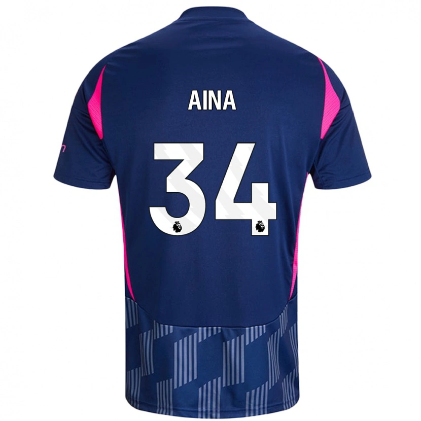 Danxen Mujer Camiseta Ola Aina #34 Azul Real Rosa 2ª Equipación 2024/25 La Camisa
